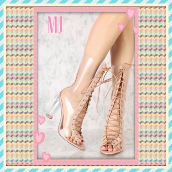 Shoes - 🎀New 🎀Clear Lace up Boots🎀